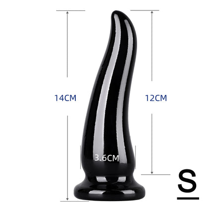 Soft Smooth Ox Horn Anal Plug TPE Anal Beads Plug Stimulate Prostate Massage Anus Expansion Trainer Sex Toys for For Women Men