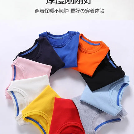 Spring Children's Cotton sweatshirt Boy and Girl Casual Solid Plain Hoodies Tops 3-10 Years Kids Long Sleeve T-shirt Cltohes