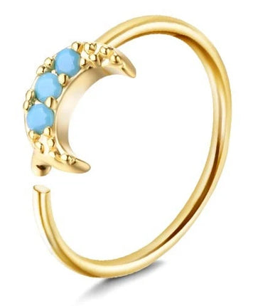 Drperfect 1Pc 20G Nose Rings Hoop for Women Men Surgical Stainless Steel Dangle Nose Ring Cartilage Earring Piercing Jewelry