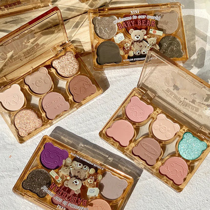 6 Colors Eye Shadow Palette Iris Purple Glitter Pearly Eyeshadow Palette Fashion Korean Shiny Eye Shadow Charming Eye Makeup
