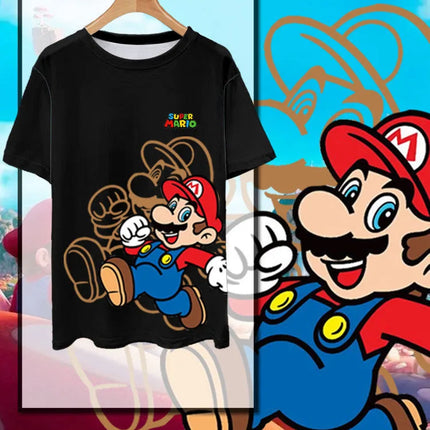 Super Mario Mario Luigi Mario Game Peripheral Summer Quick Dry 3D Short Sleeve T-shirt Men's and Women's Half Sleeve