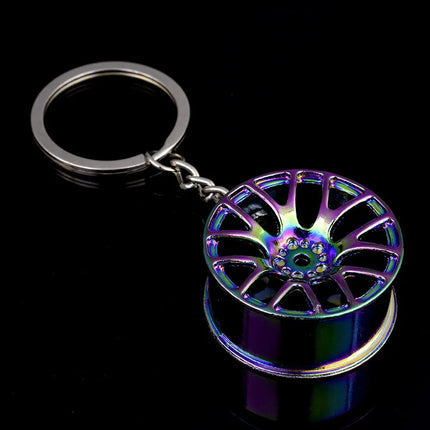 Creative Gear Head Keychain Speed Gearbox Keyring For Car Key Turbo Hub Brake Disc Pendant Shock Absorber Keys Holder Chain Ring