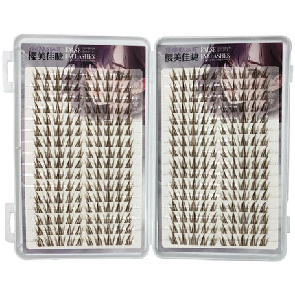 Sunflower Brown False Eyelashes 11-13mm Mixed Length Doll Lashes Extension Natural Wispy Soft Comic Eye Lashes Makeup Tool