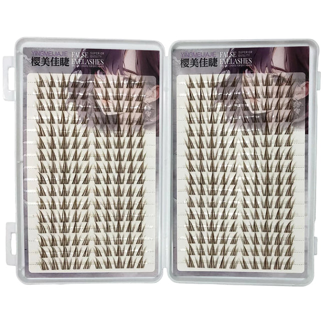 Sunflower Brown False Eyelashes 11-13mm Mixed Length Doll Lashes Extension Natural Wispy Soft Comic Eye Lashes Makeup Tool