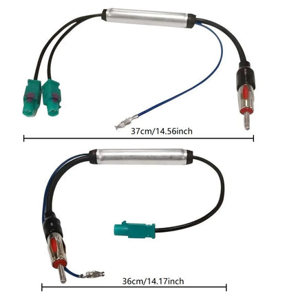 Car Special Radio Antenna AM/FM Audio Radio Signal Amplifier Dual Fakra RF Radio Antenna Aerial Adapter for Volkswagen
