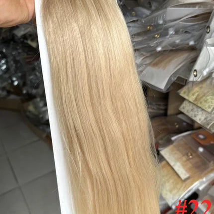 ZZHAIR 100% Human Hair Extensions 16"-26" Machine Made Remy Hair Weft Weaving 100g/Pcs Straight Natural Silk Non-clips