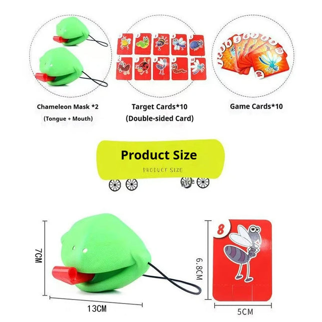 Frog Lizard Mask Wagging Tongue Lick Cards Board Games for Children Family Party Toys Antistress Funny Desktop Puzzle Game Toys