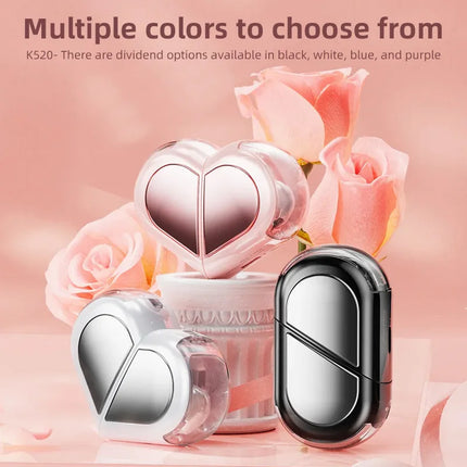 K520 Bluetooth Wireless Earphones Rotatable Heart Shape Charging Box Low Latency Gaming Stereo In Ear Earbuds
