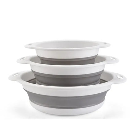 3/4PCS Foldable Collapsible Colander Set Drain Basket with Self-Draining Base Vegetables Fruit Washing Basket Kitchen Drainer