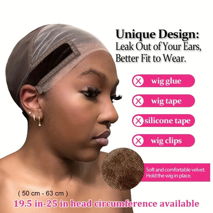 Ladies Wig Cap - Non-slip Adjustable Wig Cap Without Glue, Reusable High-definition Lace Front Wig Cap, Suitable for All Sizes
