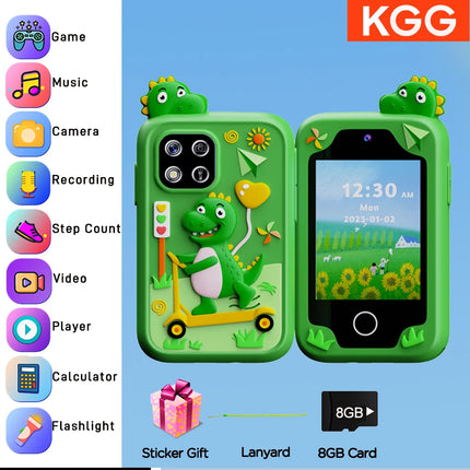 Mini Kids Smart Phone 8GB Cartoon Unicorn 2.8'' Stories Music Camera Habit Track Baby Mobile Toy Phone Educational Tools Gifts