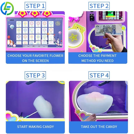 Customize High Profit Make Money Vending Automatic Commercial Cotton Candy Machine Maker for Bakery Restaurant Retail Industries