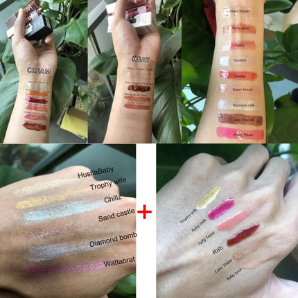 Fenty Beauty Lip Gloss Lipstick Water Gloss Highlight Mirror Lasting FUSSY HEAT RIRI Sparkling Charming Moisturizing Lip Care