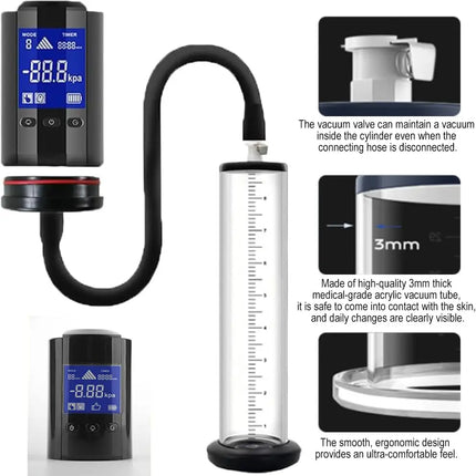 2026 New Upgrade Male Electric Penis Enlarge Vacuum Pump With Automatic Circulating & 6 Suction Intensities & LCD Display