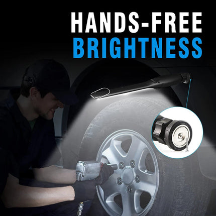 High Lumen Rechargeable LED Work Light Ideal for Car Emergency Repair Powerful Magnetic Flashlight with Hooks and Magnetic Base