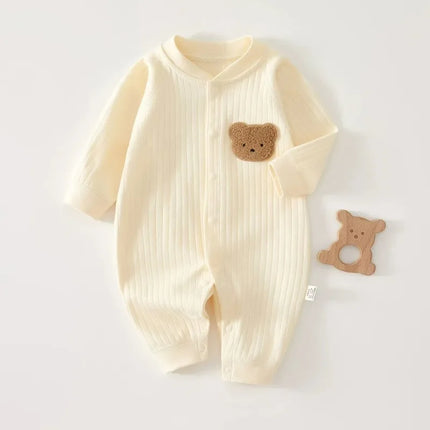 3-9 Months All Seasons Cute Infant Newborn Baby Romper Baby Boy Girl Cartoon Bear Cotton Jumpsuit