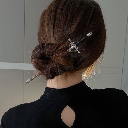 New Punk Metal Sword Hair Stick Chinese Simple Hair Pins for Women DIY Chopstick Hairstyle Design Tools Jewelry Accessories Gift