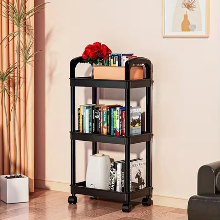 4-tier storage cart - multifunctional rolling cart, suitable for the kitchen, bathroom, nursery, bedroom, and more