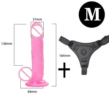 Strapon Dildo for Women Suction Cup Realistic Strap-On Dildo Huge Penis Belt Sexual Harness Strap On Anal Sex Toy for Lesbian
