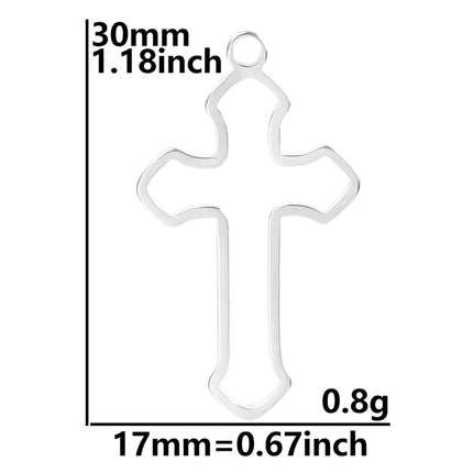 5pcs/Lot High Quality Stainless Steel Cross Pendants For Jewelry Making Supplies Metal Rose Lava Ankh Cross Charms DIY Materials