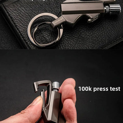Outdoor multifunctional portable match keychain, fuel lighter, metal, camping ignition tool, men's gadget