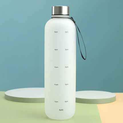 1L Water Bottles for Girls Kids Leakproof Gym Fitness Sports Bottle for Outdoor Travel, Camping Frosted Plastic Drinking Bottle