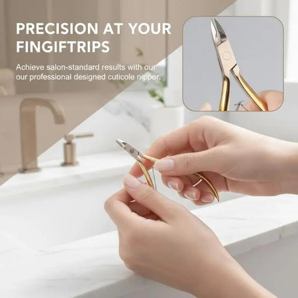 2in1 Nail Cuticle Nipper Stainless Steel Precision Dead Skin Remover Manicure Scissors for Salon and Personal Care