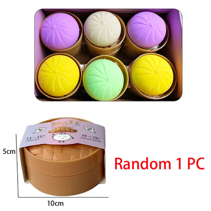 Giant Squishy Dumplings Stress Relief Fidget Toy Colorful Simulation Food Steamed Stuffed Bun Dough Toys Slow-rise Squeeze Toy