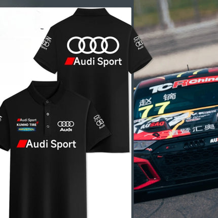 Summer Hot Selling Sports Logo Audi TCR Touring Audio Short-sleeved High-end Polo Shirt Racing Suit Men's T-shirt Summer Clothes
