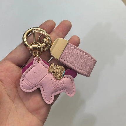 Cartoon Horse Keychain Year of Horse Leather Horse Pendant Horse Ornament Chinese Zodiac Chinese New Year Gift Birthday Gift