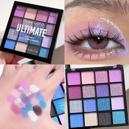 Miss Lara Eyeshadow Palette Matte Glitter Pearlescent Powder Delicate Longlasting Shimmer Waterproof Sweatproof For Eyes Makeup