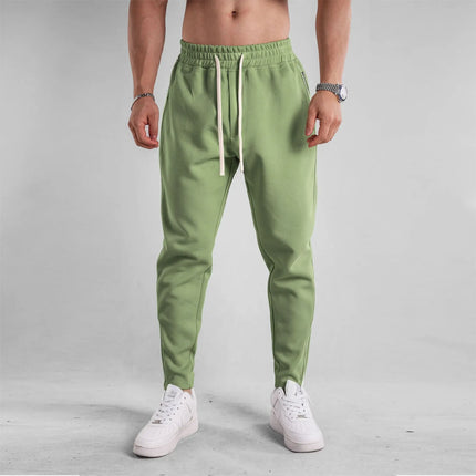 2026 Pants Men's Thick Sports Sweatpants Casual Running Loose Autumn Training Outdoor Straight Leg Slim Fit Zipper Cuff Trousers