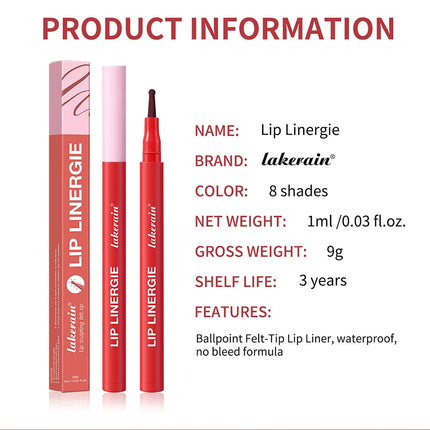 8 Colors Lip Lingerie Lip Liner Long Lasting Waterproof Stain Transfer Proof Smudge Resistant Color No Bleed Formula Cosmetics