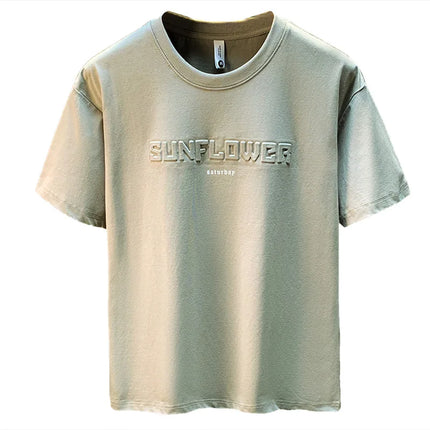 Men's short-sleeved T-shirt, new for summer 2025, American fashion brand T-shirt, loose fit, five-quarter sleeve top