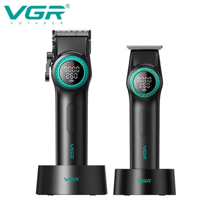 VGR 001 977 New Hair Trimmer Set High-End Men's Hair Clipper Smart Digital Display Electric Trimmer with Engraving and Whitening Functions