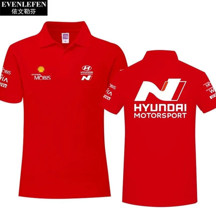 Summer Short Sleeved Polo Shirt Casual Men's Printed Fashionable Top For Hyundai I20 I30 Elantra Kona Sonata N Line Performance