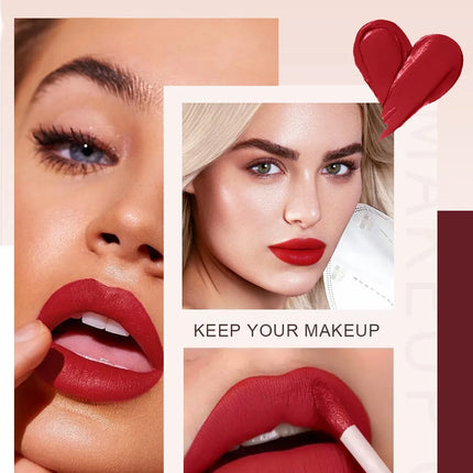 6Colors Waterproof Liquid Lipstick Matte Velvet Clay Texture Lip Gloss Bohemian Style Earth Brown Lasting Non Stick Cup Makeup