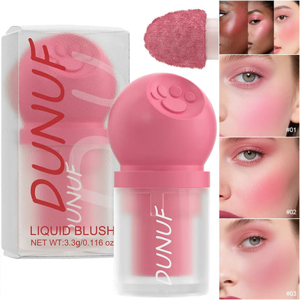 DUNUF Creamy Cat Paw Blush Trio Buildable Pigment Long Lasting Natural Finish Vegan Cruelty Free Makeup Essential