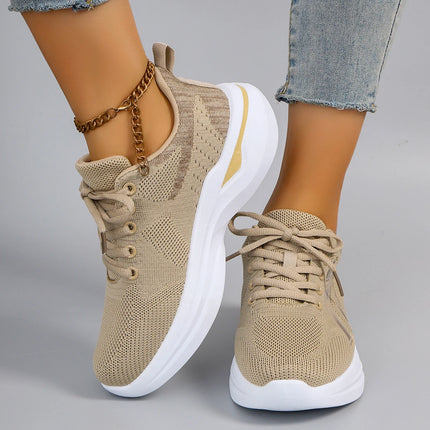 Spring and Autumn New Women's Casual Lace-Up Comfortable, Breathable, Lightweight and Wear-Resistant Sports Shoes