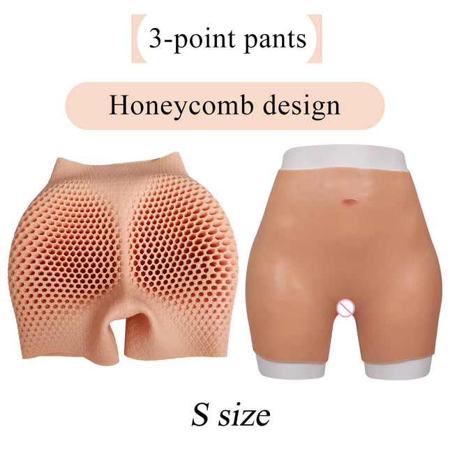 Silicone Buttock Thick Hips Panties Fake Butt Silicone Buttock Cospaly Drag queen Crossdressing Honeycomb