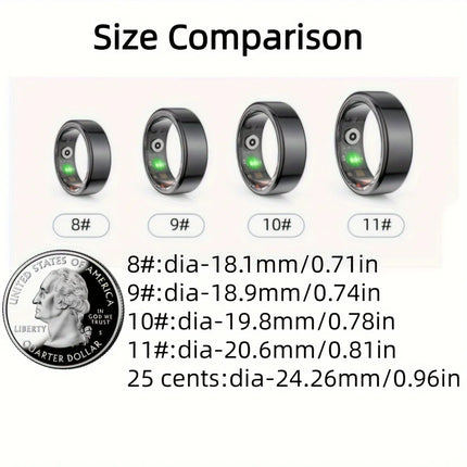 Smart Ring Wireless Function Step Counting Sports Mode Stainless Steel Material Novelty Ring Fashion Men's and Women's Ring