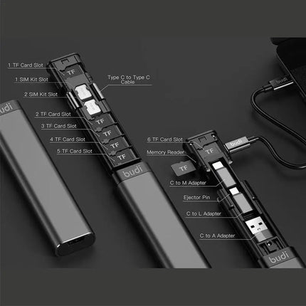 BUDI Smart Adapter Card Storage Data Cable USB Box Multi-function Card Reader For Computer USB Hub