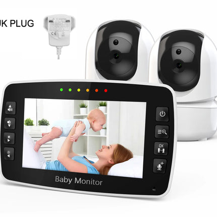 New Baby Monitor Two camera 4.3Inch Wireless With PTZ Camera High Security Camera Night Vision Temperature Monitoring Baby