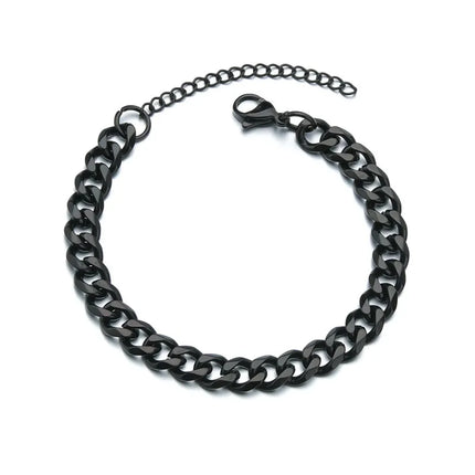 LETAPI Fashion Stainless Steel Curb Cuban Chain Bracelet for Men Women Hip Hop Couple Unisex Wrist Hand Jewelry Gift Party