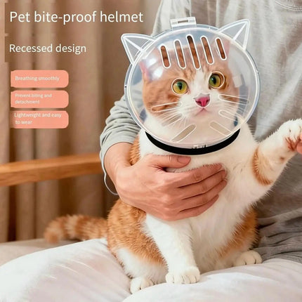 Transparent Breathable Cat Muzzle Anti-Bite Anti Scratch Cat Mask Cover Helmet Cat Grooming Accessories Anti-Licking