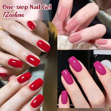8ml 1-Step Nail Gel Polish No Need Base Gel & Top Coat Long-Lasting UV LED Soak Off Nail Art for DIY Manicure Salon Quality