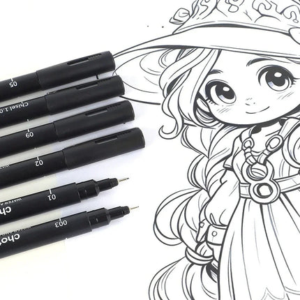3/15Tip Black Pigment Micro-Pen Fineliner Ink Pens,Drawing Artist Illustration Pens Multiliner for Sketching Anime Manga Design