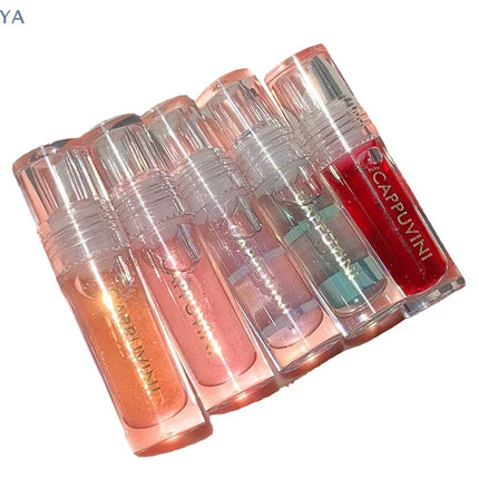 [YA]Cappuvini Transparent Crystal Jelly Lip Gloss Shiny Clear Mirror Moisturizing Lip Balm Glitter Liquid Lipstick Lip Oil