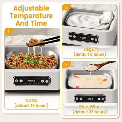 A69X-Smart Timer Automatic Shut-Off 1.6L Large For Home Use Yogurt Maker Machine With Temperature Control UK Plug