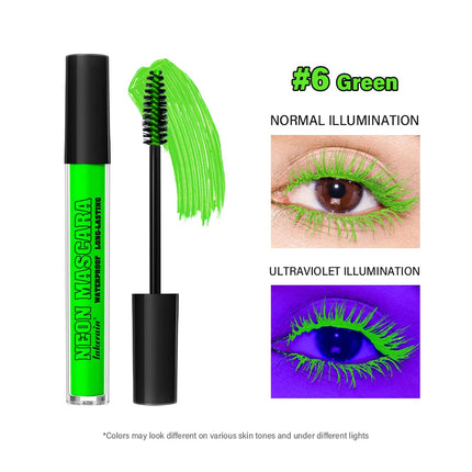 Color Mascara Thick Curl Waterproof Natural Eyelash Long Lasting Blue White Green Pink Luminousk Eye Makeup Korean Cosmetics